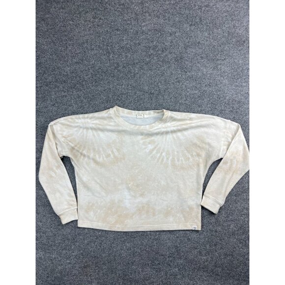 ROXY Current Mood Sweater Women's XS Beige Spiral Tie Dye Crew Pullover - Picture 1 of 7